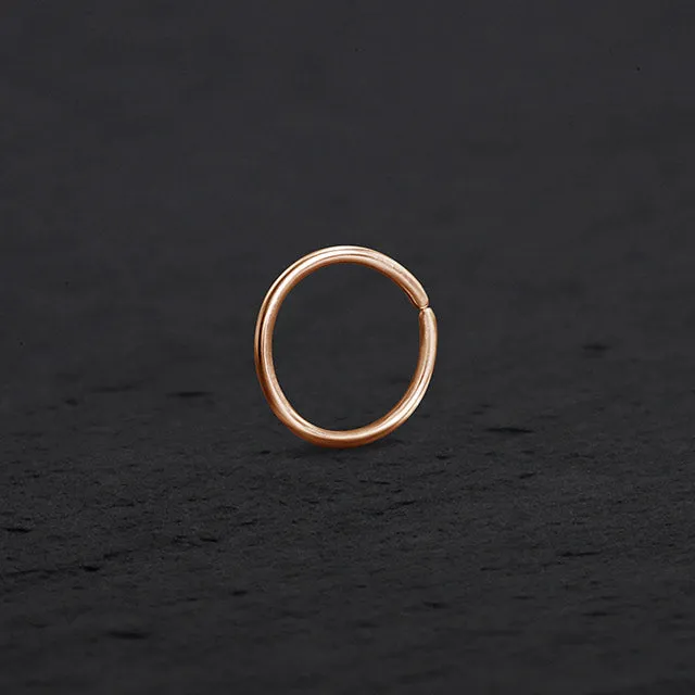 14k Rose Gold Tiny Septum Ring | Dainty Hoop