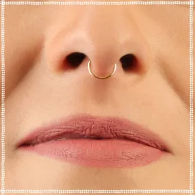 14k Rose Gold Tiny Septum Ring | Dainty Hoop