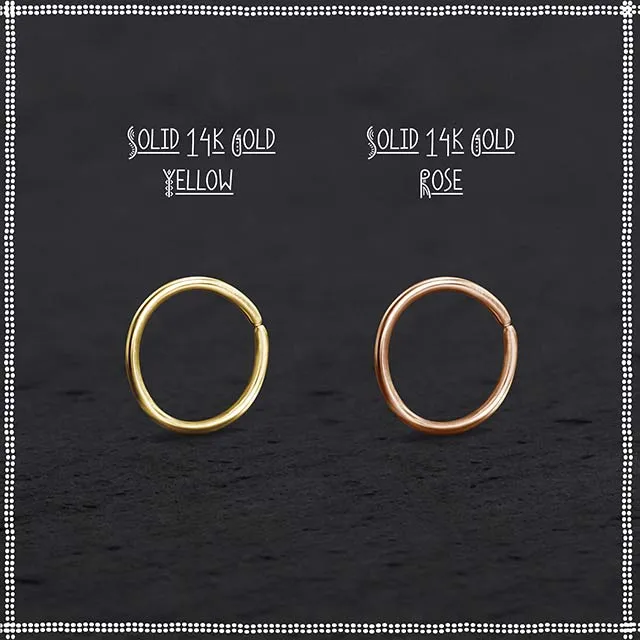 14k Rose Gold Tiny Septum Ring | Dainty Hoop