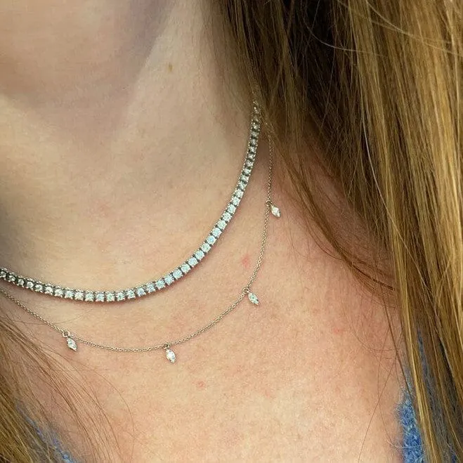 14K White Gold Ava Bea Diamond Tennis Necklace