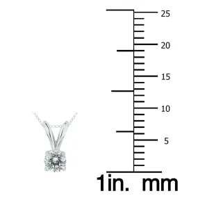 1/5 Carat Round Diamond Solitaire Pendant In 14K White Gold