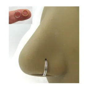20G Nose Hoop Ring Nose Nostril Jewelry 20G 20 Gauge Fits 8 mm Diameter Nostril Nose Jewelry Gold Silver Nose Ring
