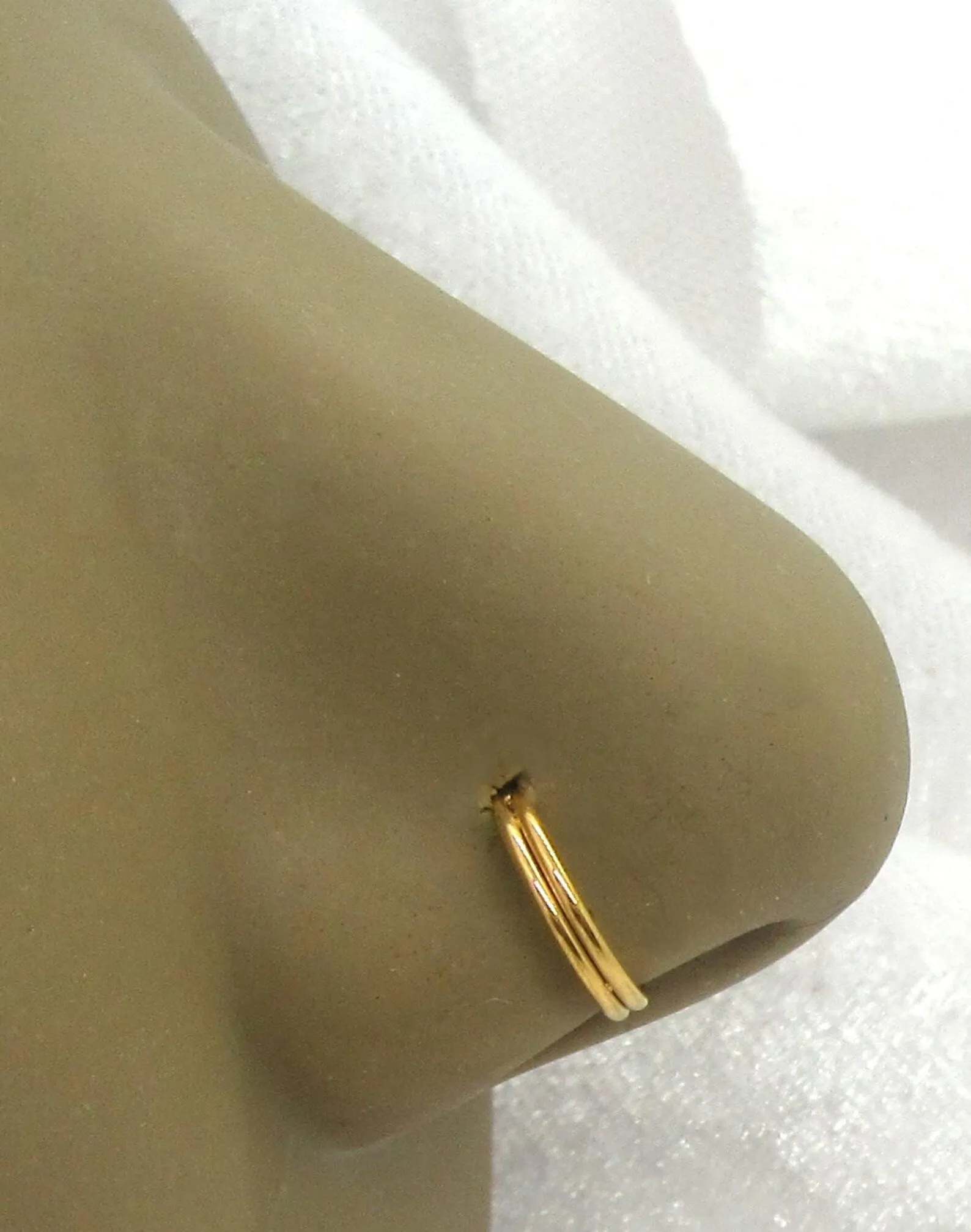 20G Nose Hoop Ring Nose Nostril Jewelry 20G 20 Gauge Fits 8 mm Diameter Nostril Nose Jewelry Gold Silver Nose Ring