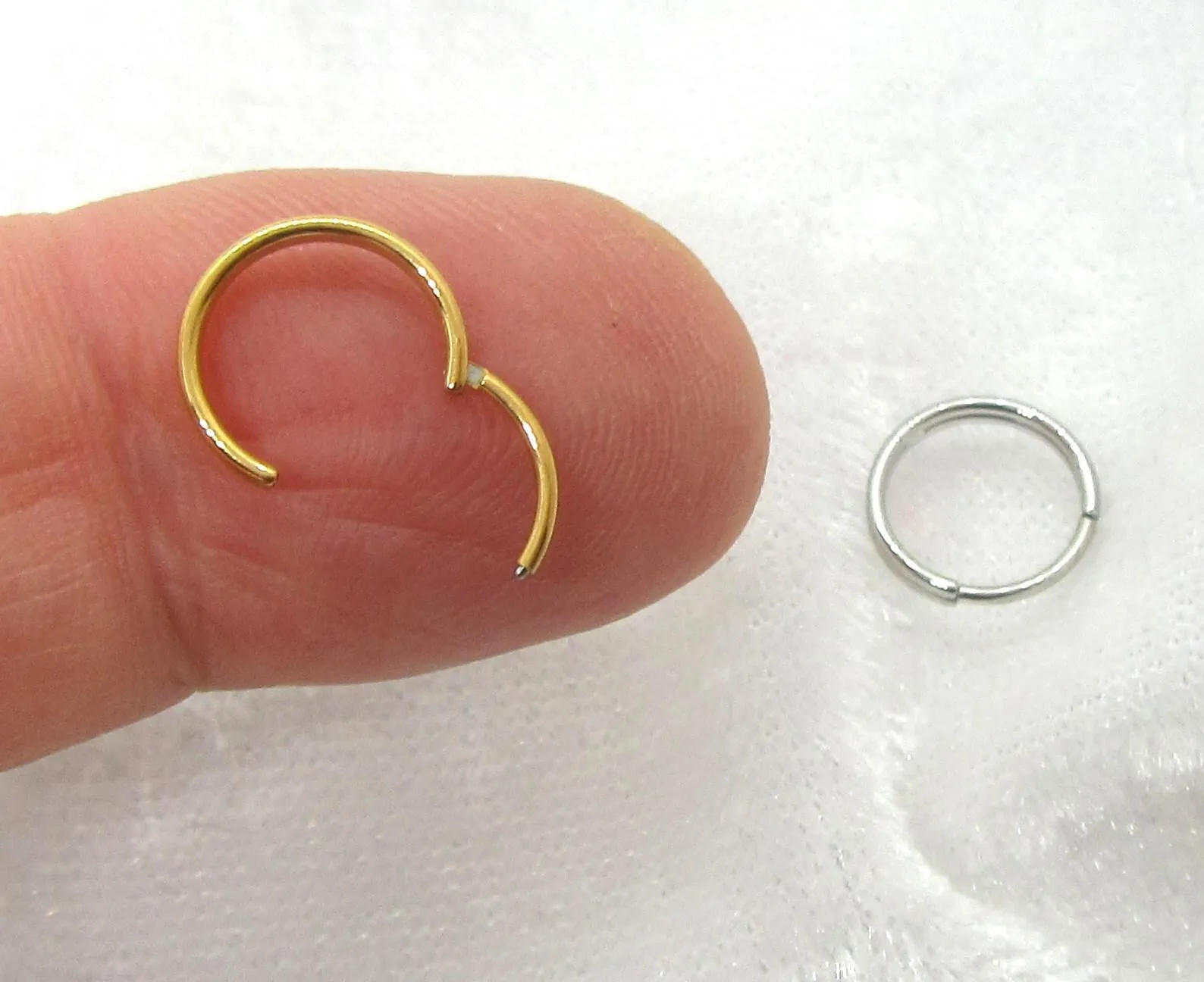 20G Nose Hoop Ring Nose Nostril Jewelry 20G 20 Gauge Fits 8 mm Diameter Nostril Nose Jewelry Gold Silver Nose Ring