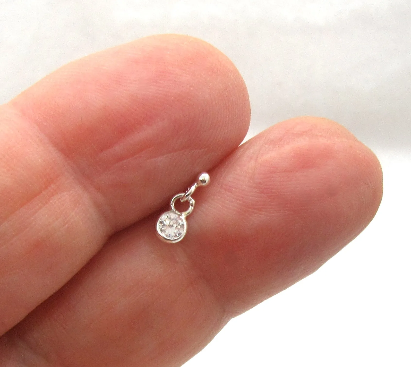 22G Sterling Silver L Shape Nose Stud Ring Nose Earrings 22 gauge 22G Nose Jewelry Pin Nostril Dangle Nose Studs