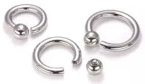 6g Internal Steel Screw on Captive Bead Ring — Price Per 1
