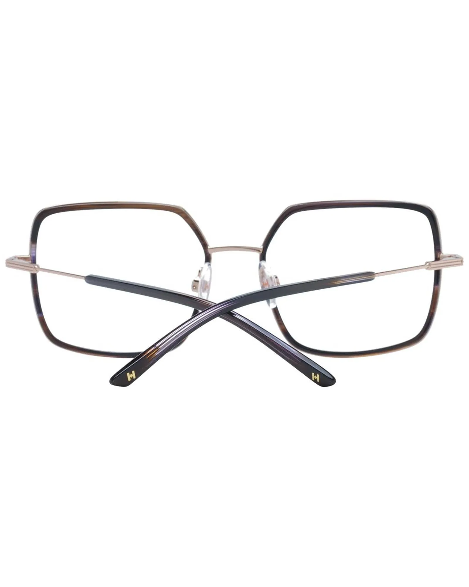 Ana Hickmann Full-Rim Metal Square Optical Frames with Demo Lenses