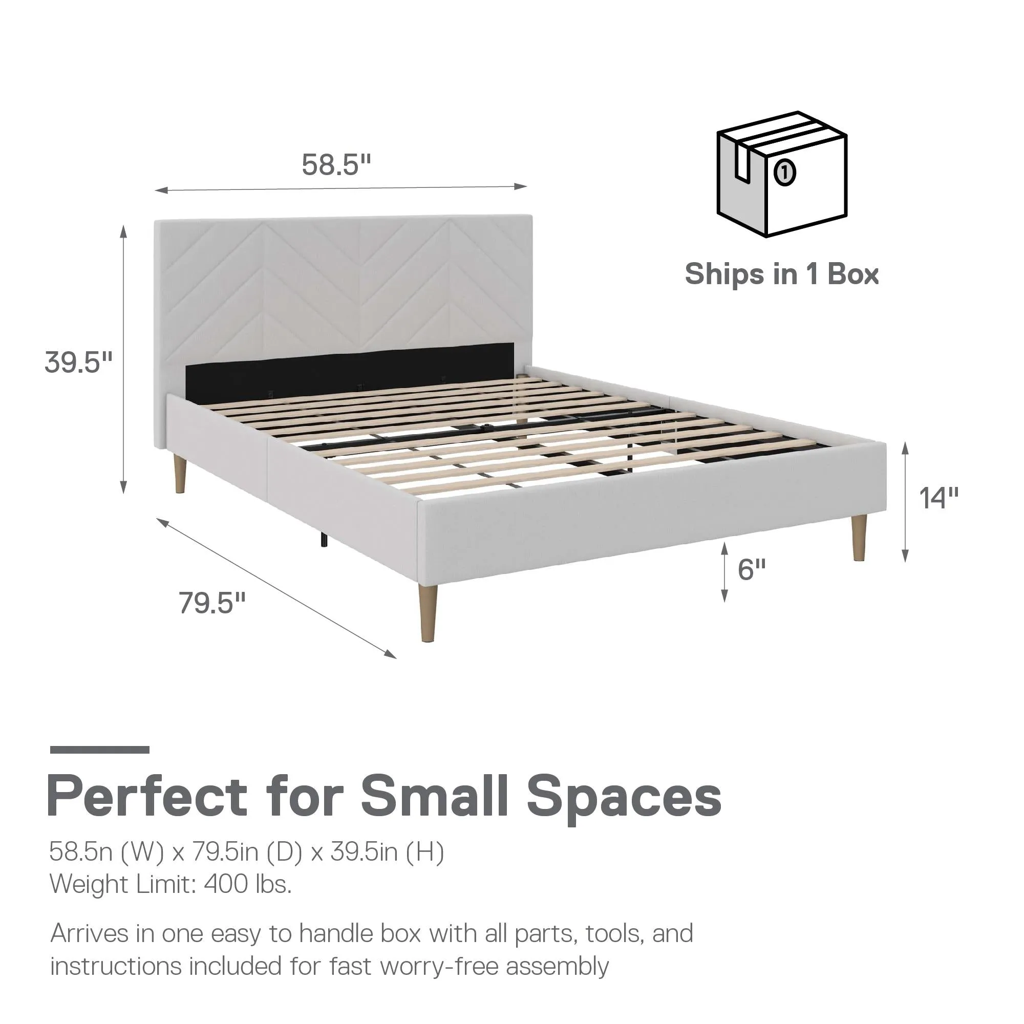 Andrea Tufted Upholstered Platform Bed