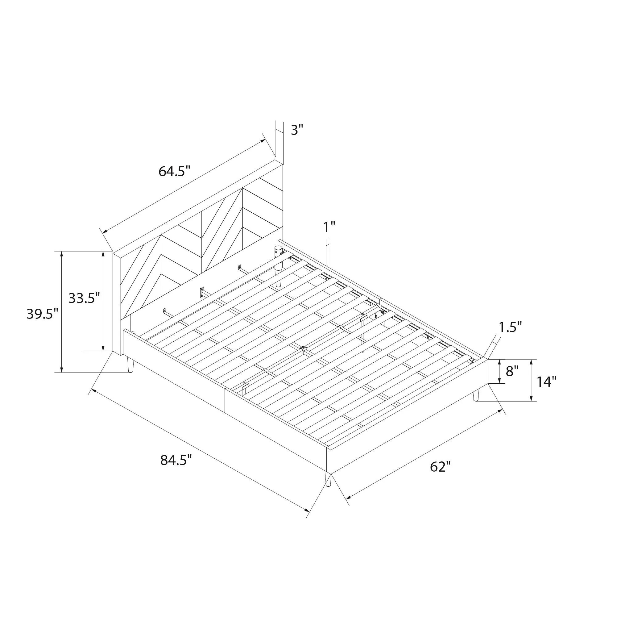 Andrea Tufted Upholstered Platform Bed