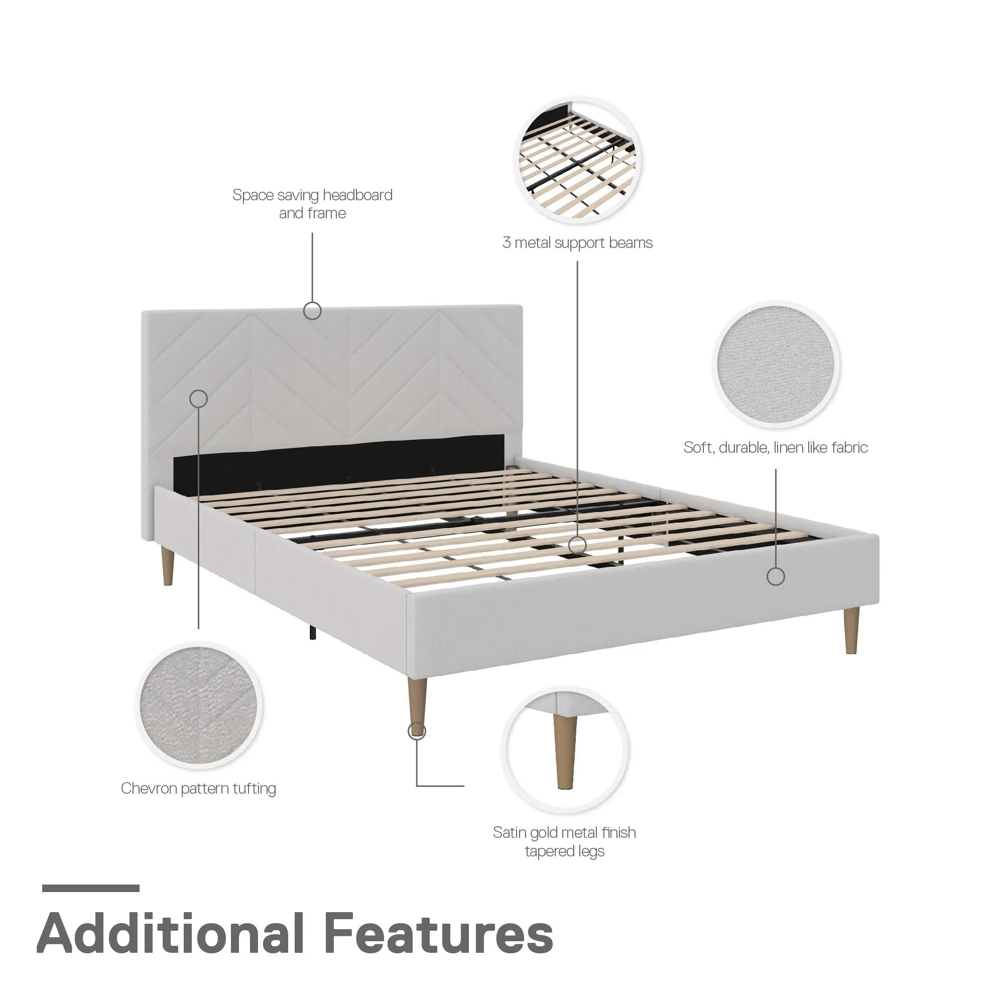 Andrea Tufted Upholstered Platform Bed