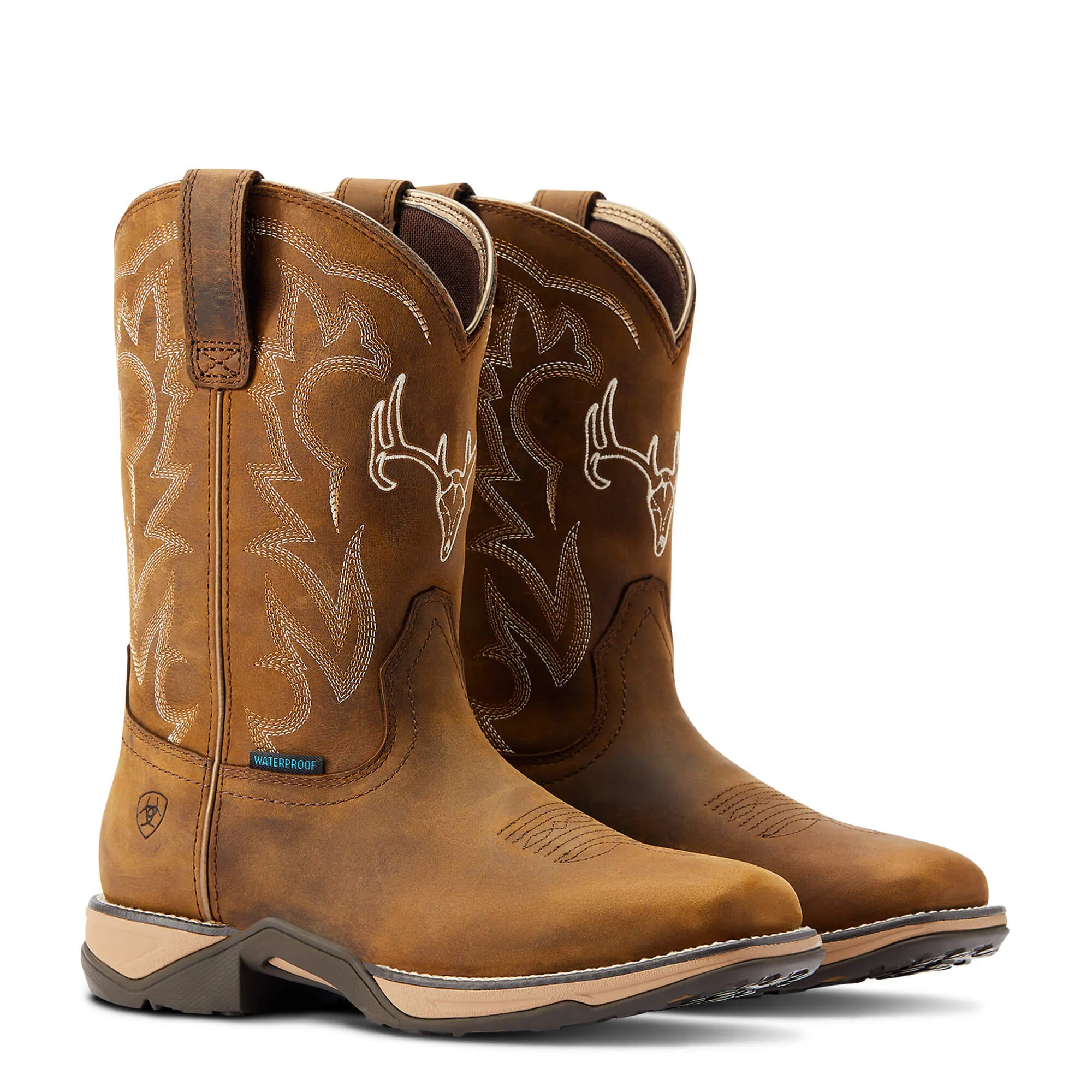 Ariat Ladies Anthem Deer H2O Distressed Brown Boots 10042593