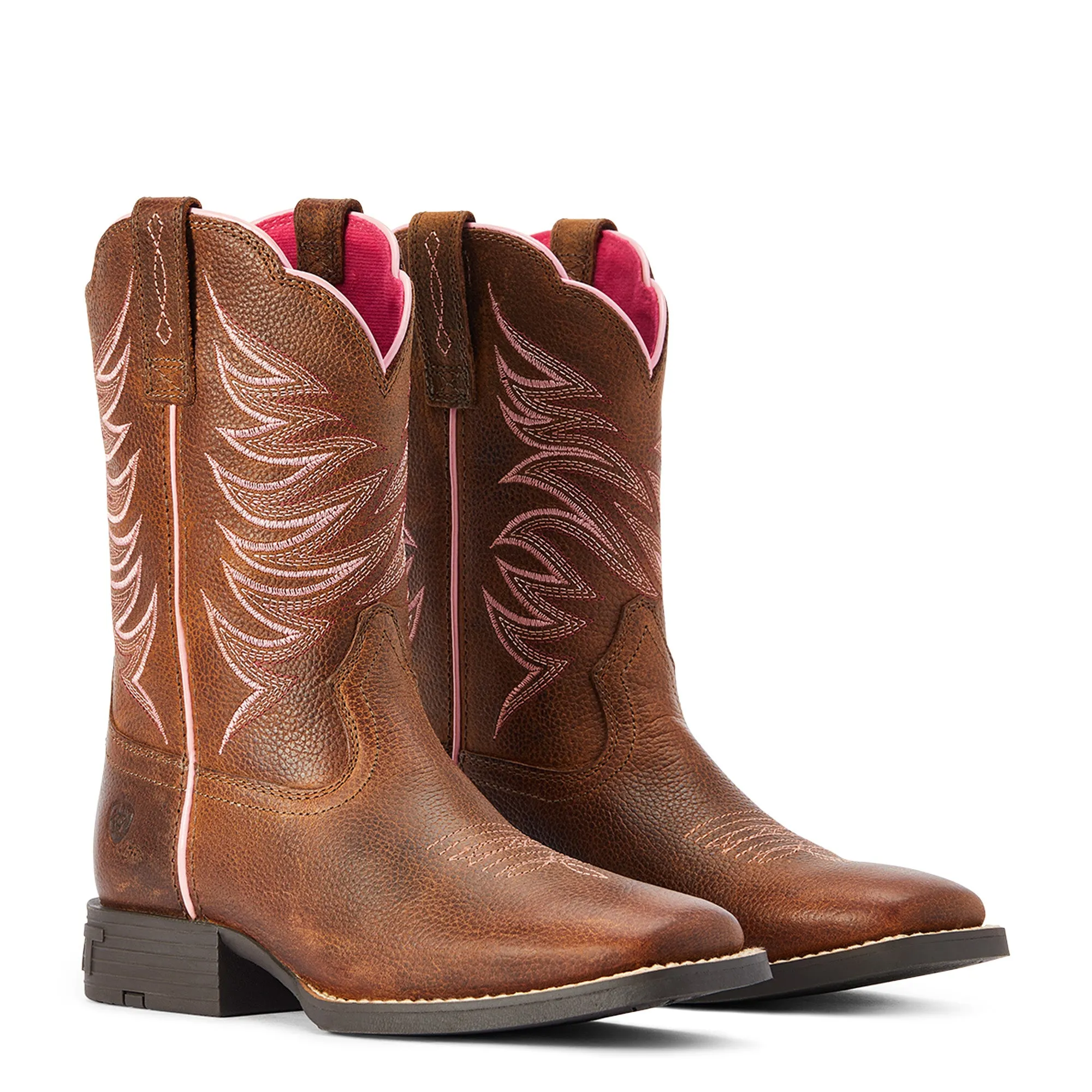 Ariat® Youth Girl's Firecatcher Rowdy Brown Square Toe Boots 10042413