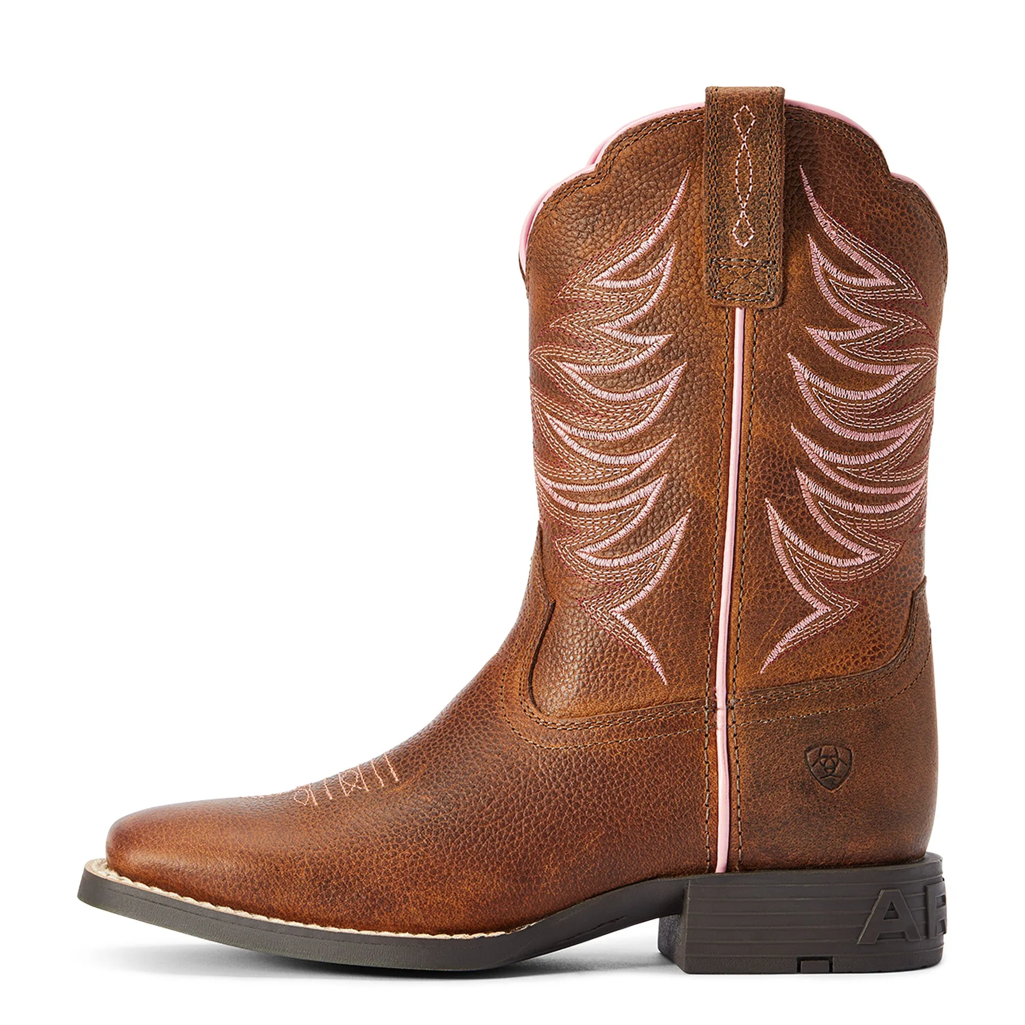 Ariat® Youth Girl's Firecatcher Rowdy Brown Square Toe Boots 10042413