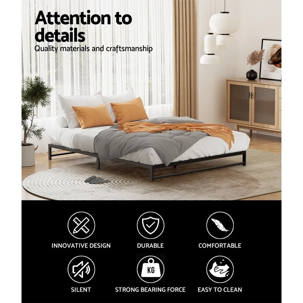 Beru Metal Double Bed Base Black