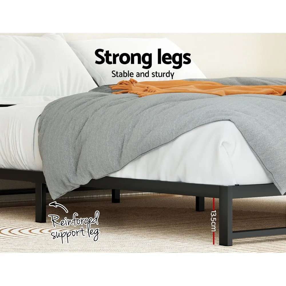 Beru Metal Double Bed Base Black