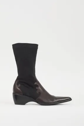 Black & Brown Leather Western Boot