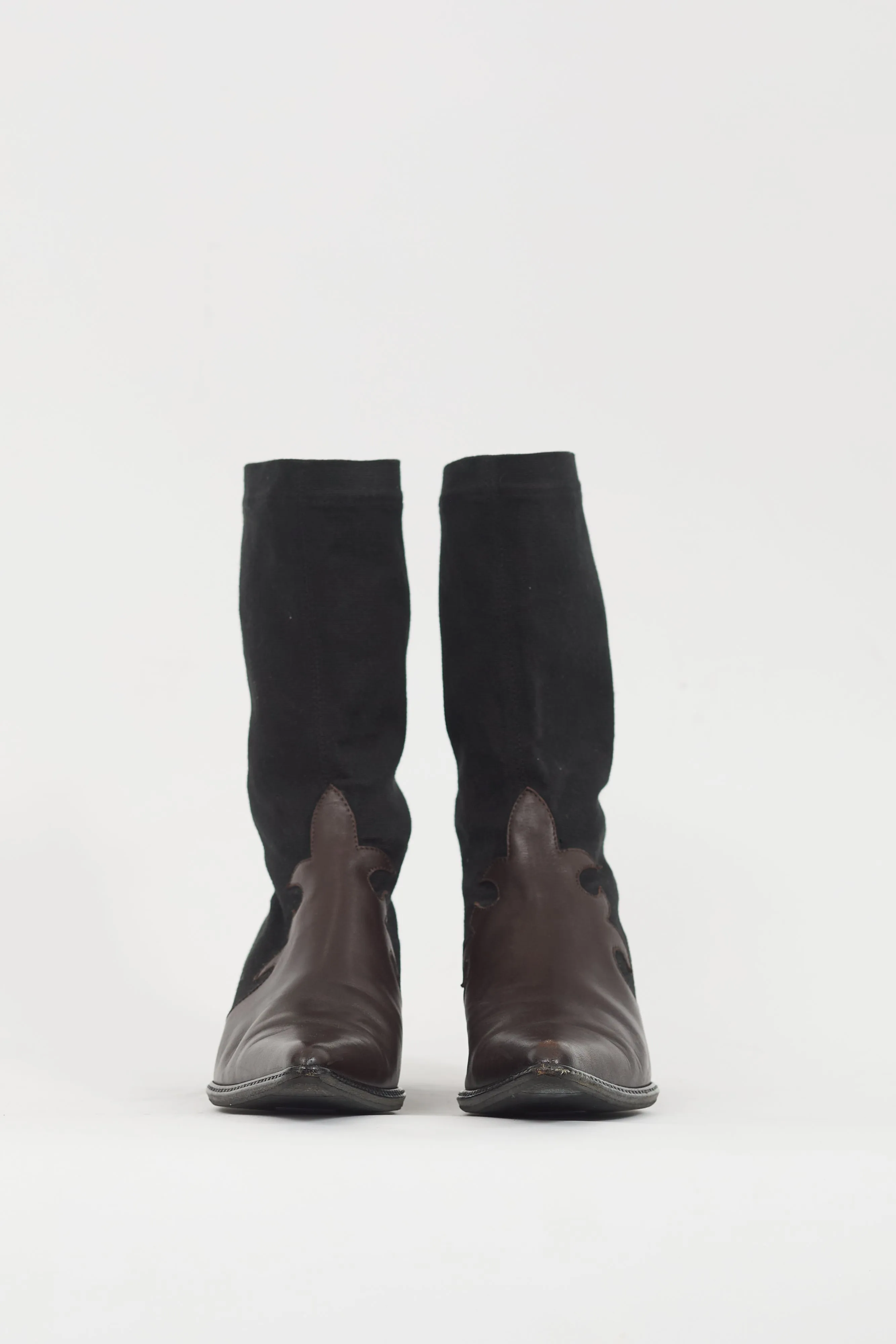 Black & Brown Leather Western Boot