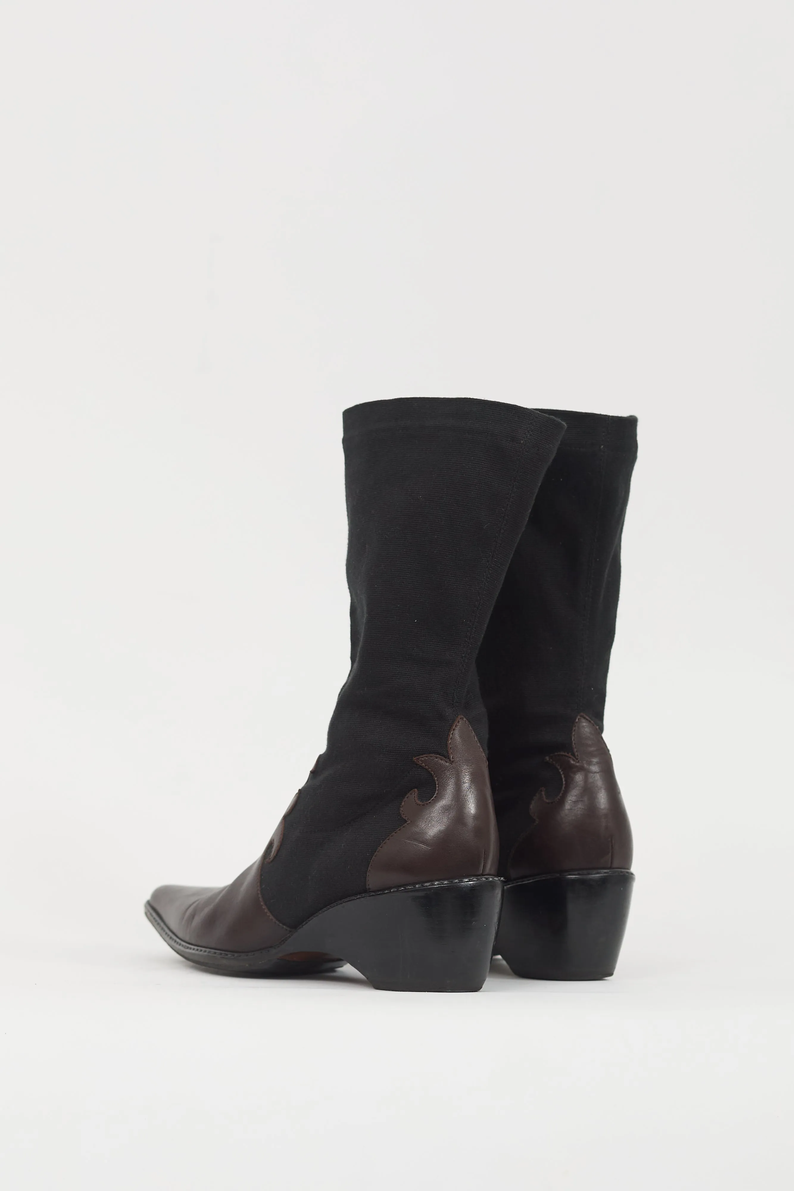 Black & Brown Leather Western Boot
