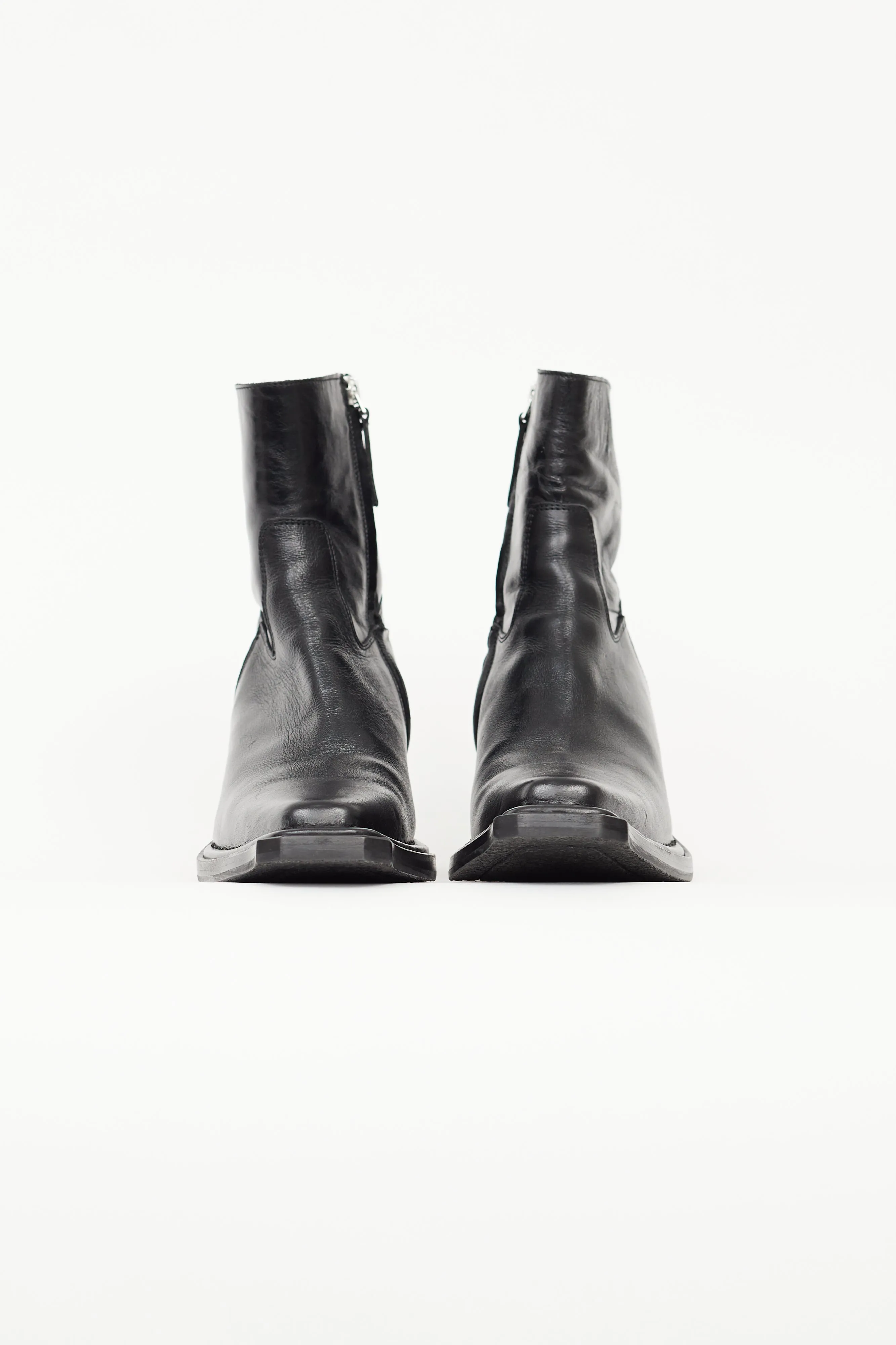Black Leather Bruno Western Boot