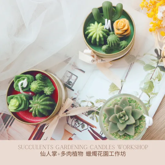 Cactus   Succulents Gardening Candles 2 pcs 2 Hours