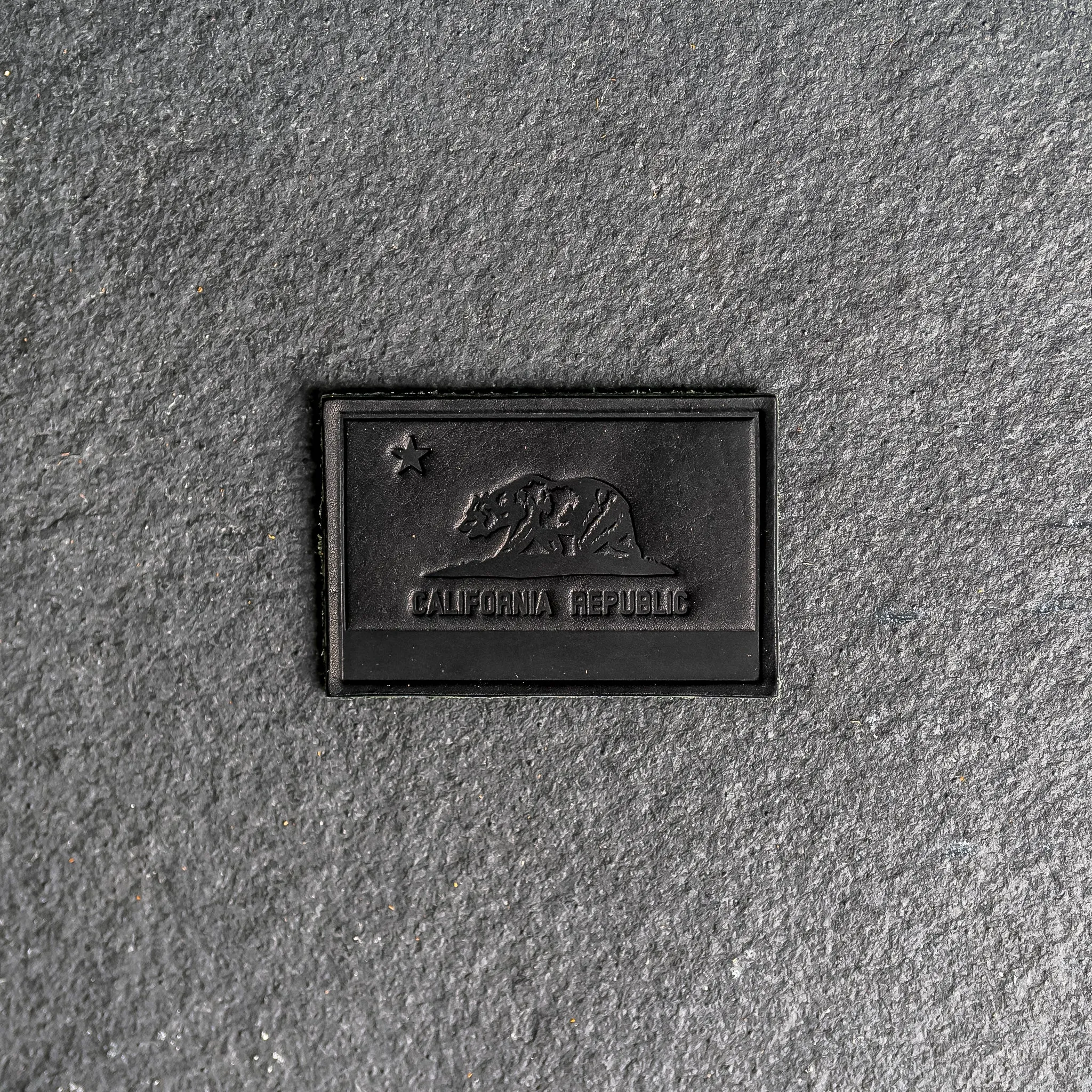 California Flag Leather Patches with optional Velcro added