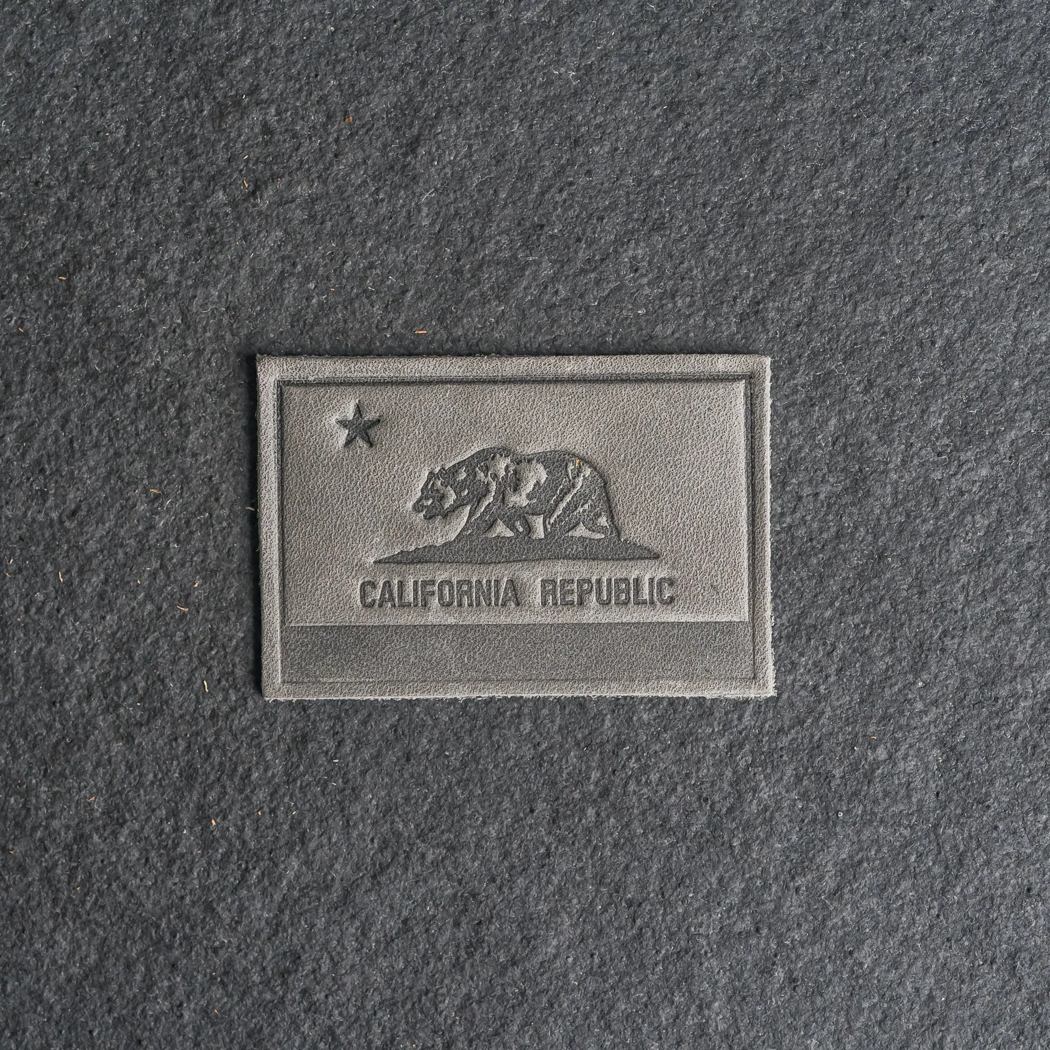California Flag Leather Patches with optional Velcro added