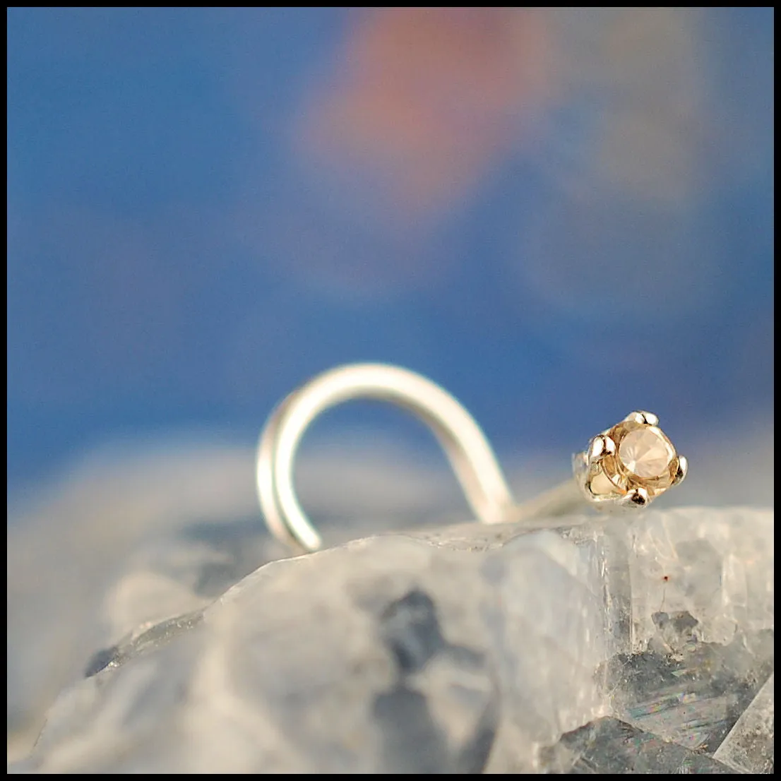 Champagne Diamond Style Nose Stud
