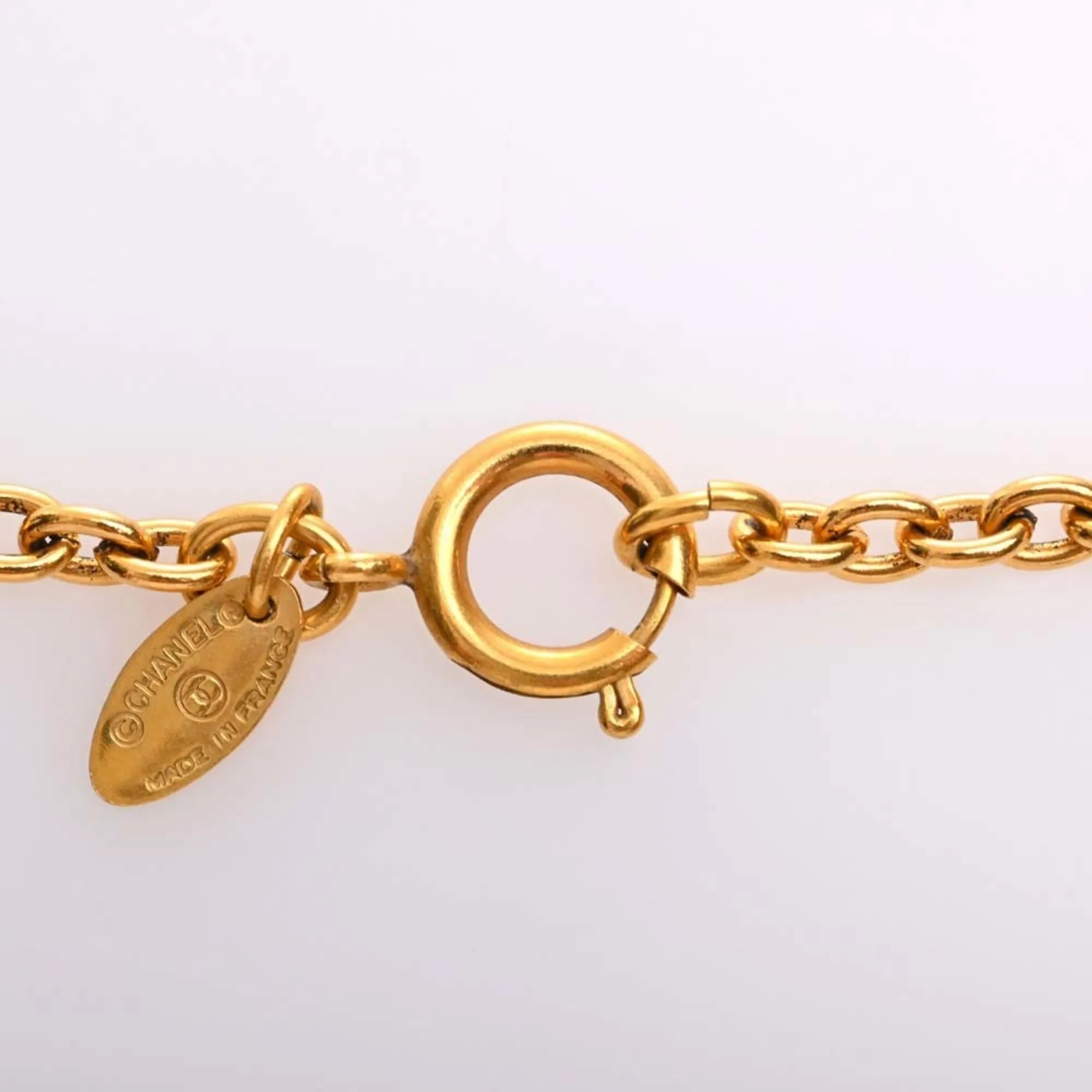 CHANEL Cocomark Diamond Chain Necklace Gold Women's