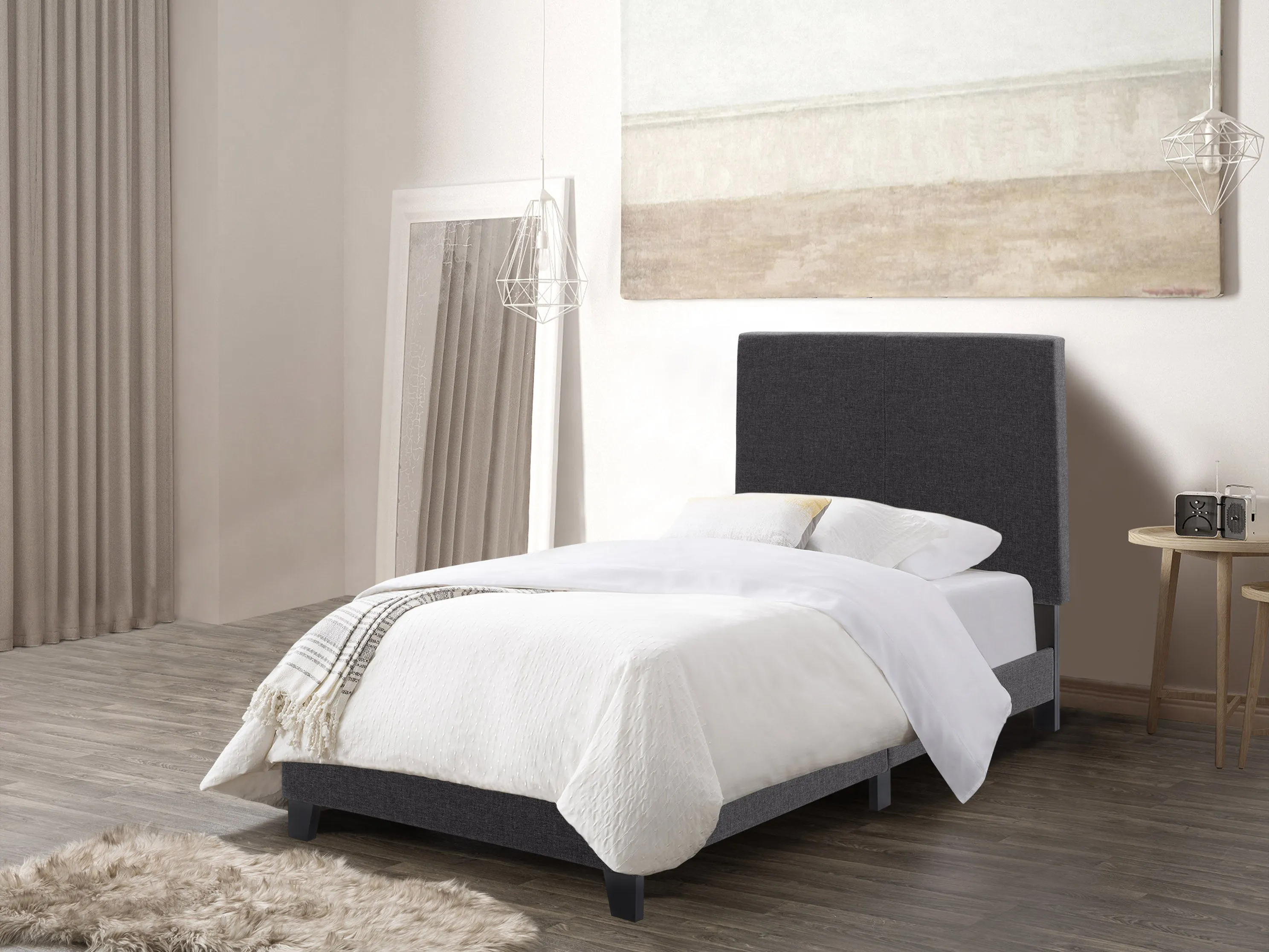 Charcoal Contemporary Twin / Single Bed