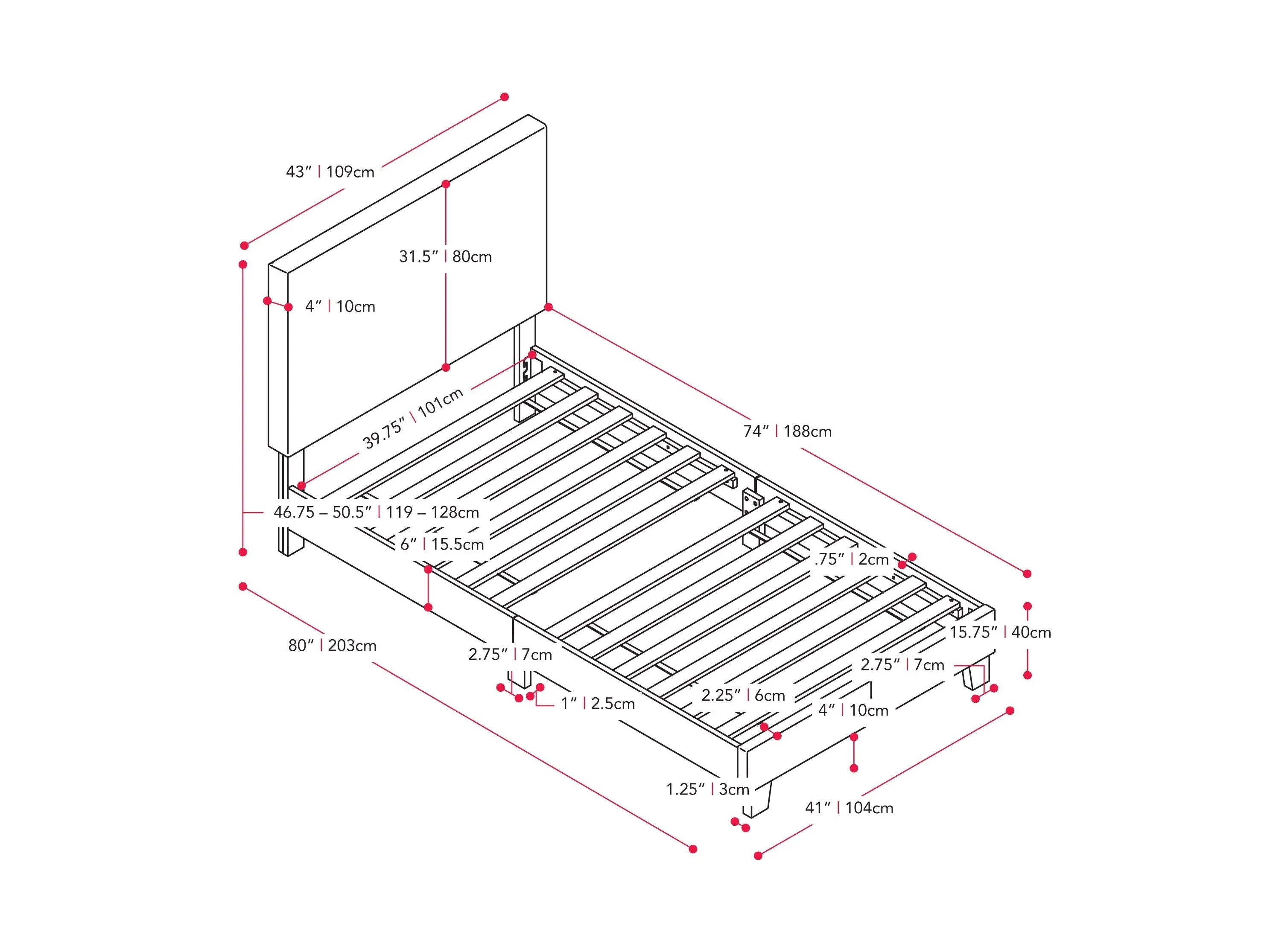 Charcoal Contemporary Twin / Single Bed