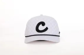 Checkered Rope Golf Hat | White