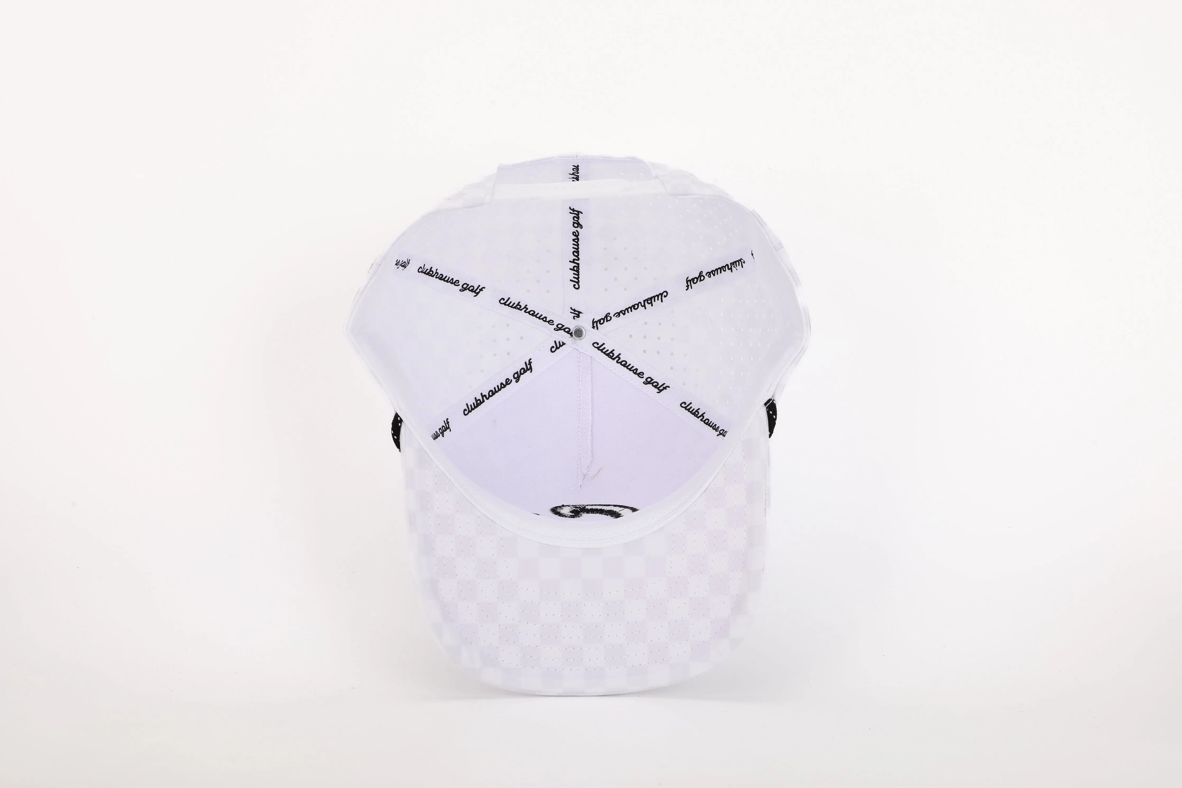 Checkered Rope Golf Hat | White