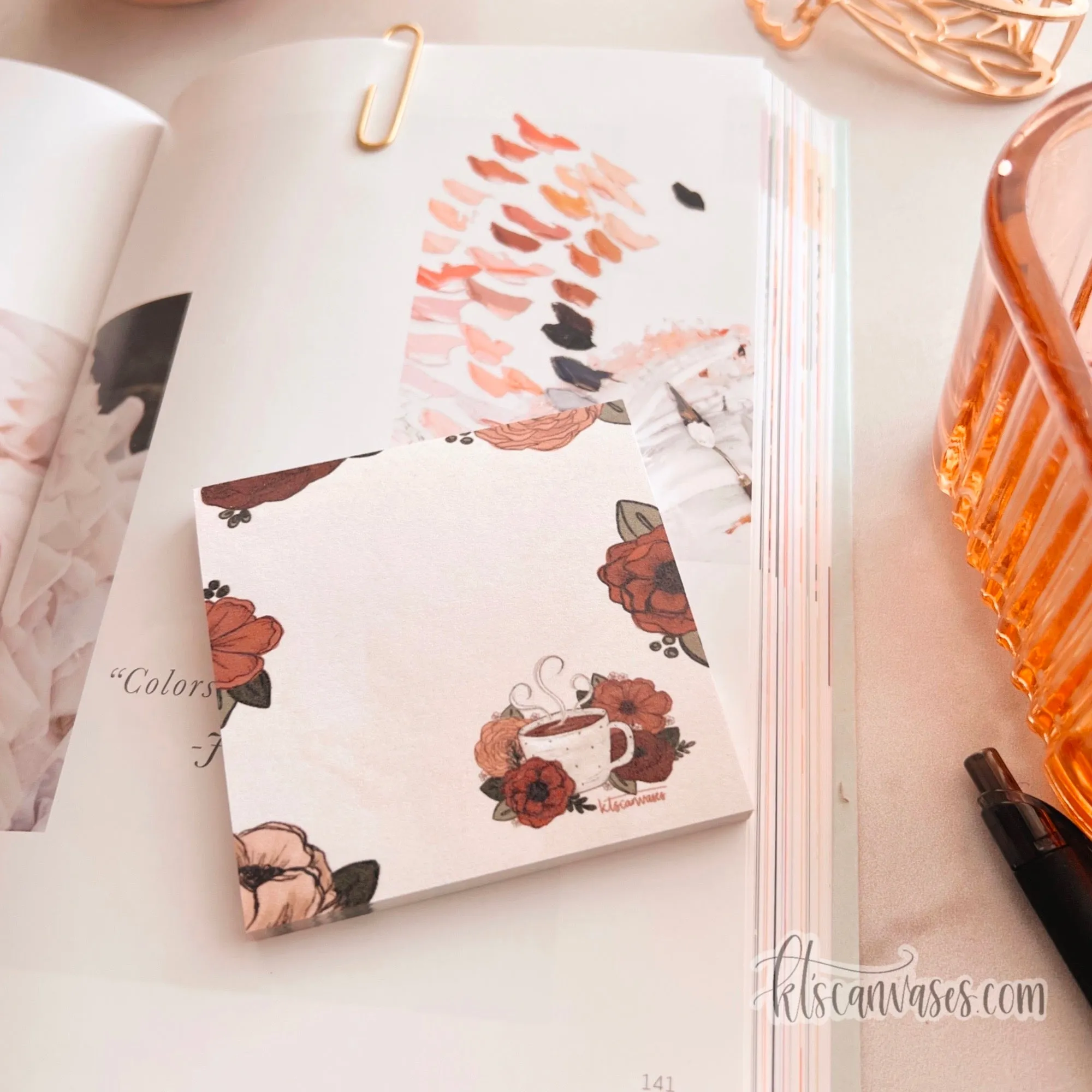 Coffee Floral Post-It Notes