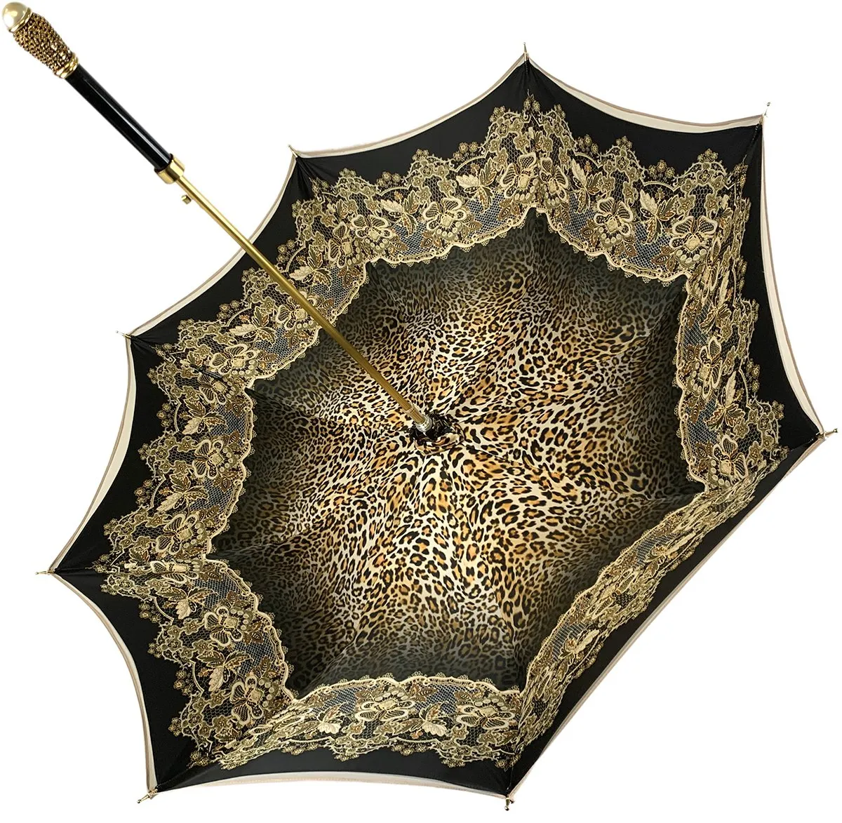 Creamy Leopard Print Umbrella, Double Cloth
