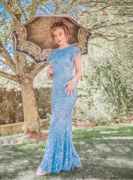 Creamy Leopard Print Umbrella, Double Cloth