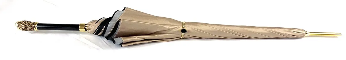 Creamy Leopard Print Umbrella, Double Cloth