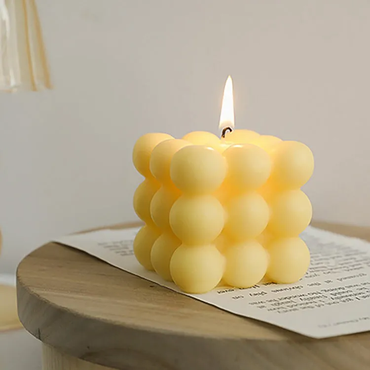 Cube Scented Candle | Yellow Bubble Cube
