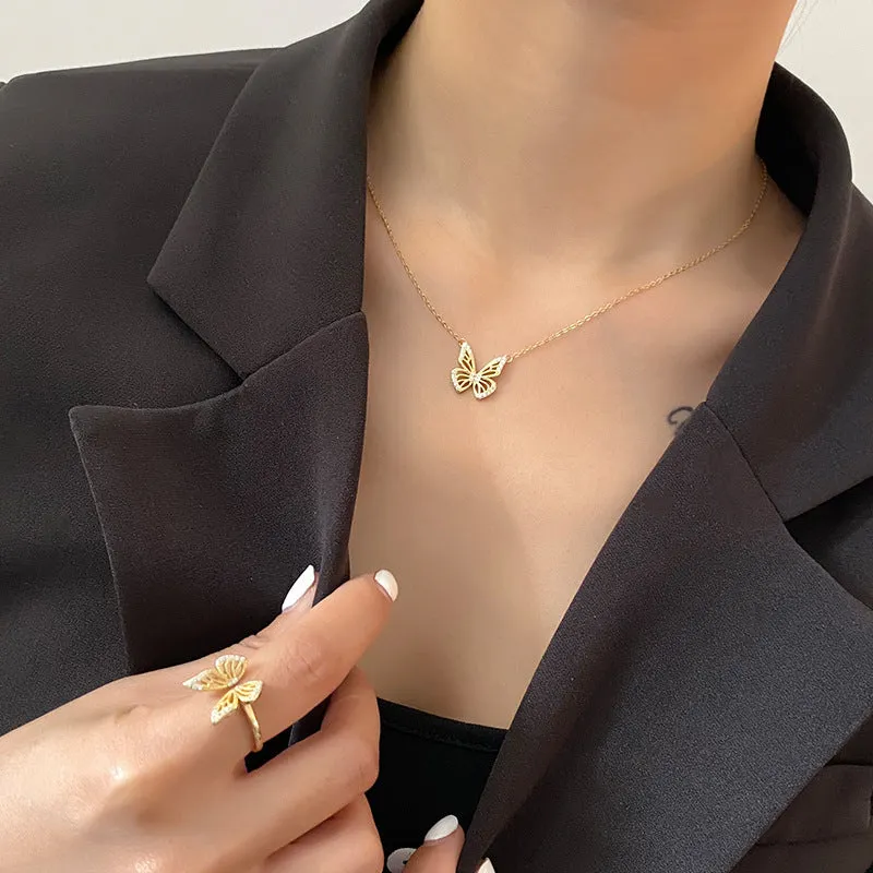 Diamond Butterfly Necklace