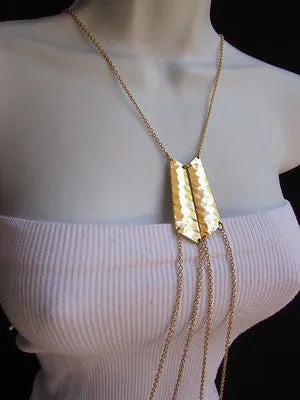 Double Metal Plate Classic Gold Metal Body Chain