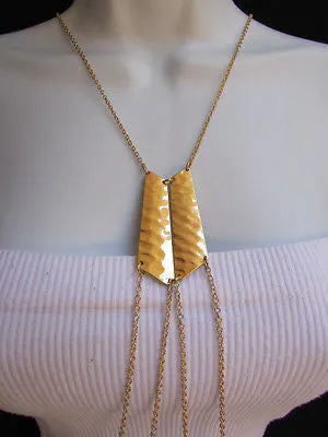 Double Metal Plate Classic Gold Metal Body Chain