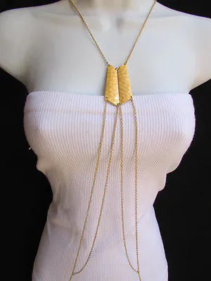 Double Metal Plate Classic Gold Metal Body Chain