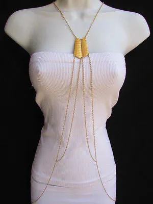 Double Metal Plate Classic Gold Metal Body Chain