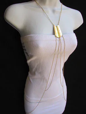 Double Metal Plate Classic Gold Metal Body Chain