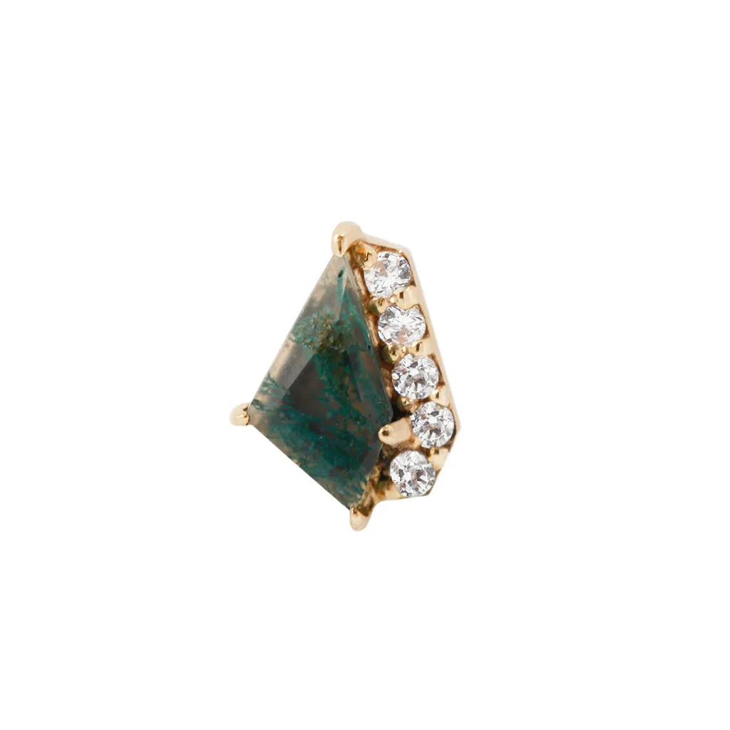 Elevate - Moss Agate   CZ - Threadless End