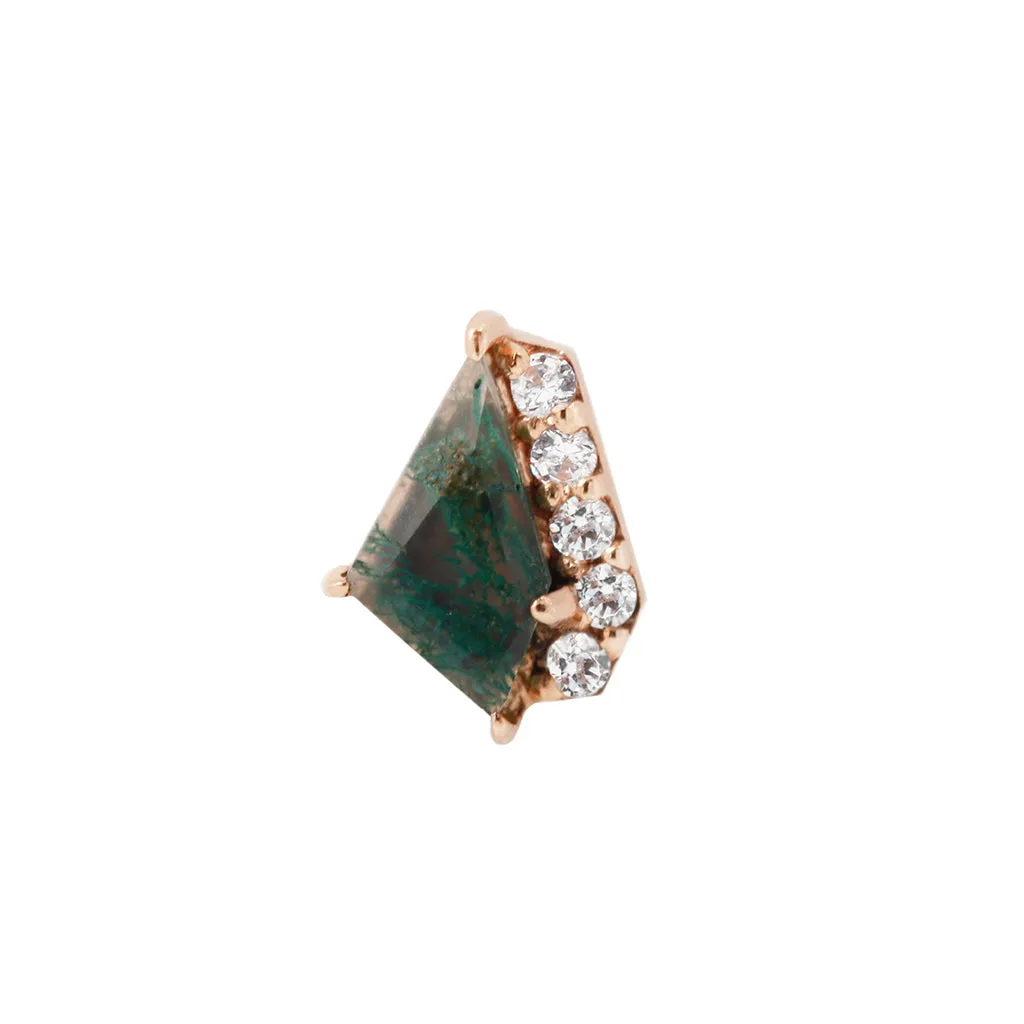 Elevate - Moss Agate   CZ - Threadless End