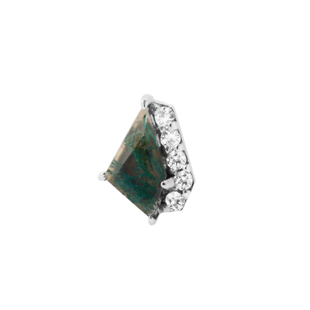 Elevate - Moss Agate   CZ - Threadless End
