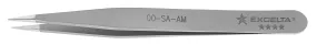Excelta 00-SA-AM Antimicrobial Neverust® Stainless Steel Tweezer with Straight, Strong, Medium, Pointed Tips