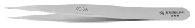 Excelta 0C-SA Neverust® Stainless Steel Tweezer with Straight, Miniature, Fine, Pointed Tips