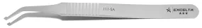 Excelta 111-SA Neverust® Stainless Steel SMD Tweezer with Serrated Handles & 39° Angled Paddle Tips with 0.020" Slot