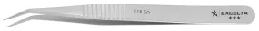 Excelta 115-SA Neverust® Stainless Steel SMD Tweezer with Serrated Handles & 30° Angled Paddle Tips with 0.020" Grooves